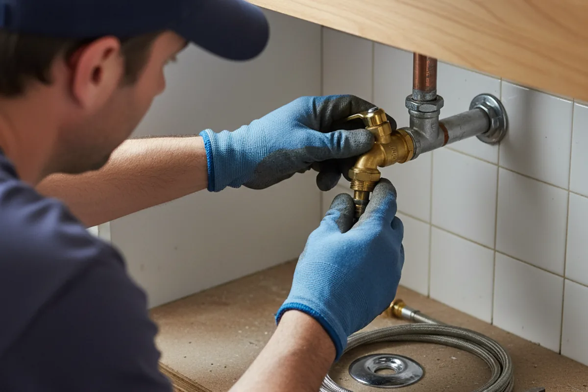Shutoff valve and fitting work during Emergency Plumbing in Freeburn